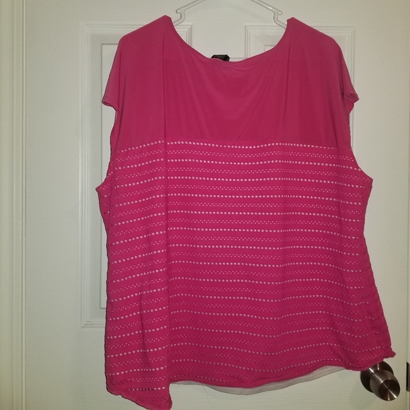 New Directions 3x Pink Sleeveless Shell - Picture 2 of 7
